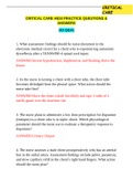 CRITICAL CARE HESI PRACTICE QUESTIONS & ANSWERS 1&period; What assessment findings should he nurse document in the electronic medical record for a client who is experiencing autonomic dysreflexia after a TANSWER-4 spinal cord injury ANSWER-Severe hypertension&comma; d