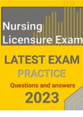 (NLE) 2023 Nursing Licensure Exam Questions and answers