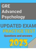 (copy of) GRE Advanced Psychology Practice Test Questions and answers 2023