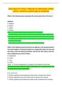 2022&sol;2023 ATI TEAS 7 ENGLISH & LANGUAGE USAGE  LATEST UPDATED QUESTIONS & ANSWERS