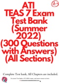 ATI TEAS 7 Exam -Questions & Answers (from Real test) 2023 BUNDLE