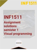 INF1511 Assignment solutions Visual programming