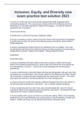 Inclusion&comma; Equity&comma; and Diversity new exam practice test solution 2023