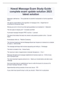 Hawaii Massage Exam Study Guide complete exam update solution 2023 latest solution