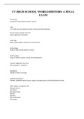 UT HIGH SCHOOL WORLD HISTORY A FINAL EXAM
