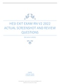 HESI EXIT EXAM RN V2 2022 ACTUAL SCREENSHOT AND REVIEW QUESTIONS