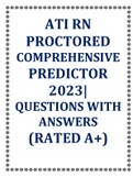 ATI RN PROCTORED COMPREHENSIVE PREDICTOR 2023|QUESTIONS WITH ANSWERS (RATED A+)
