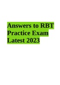  RBT Practice Exam Answers Latest 2023