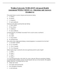 Walden University NURS 6512N Advanced Health Assessment WEEK 3 QUIZ 1-4 – Questions and Answers (Graded A) 