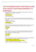 ATI PN PHARMACOLOGY PROCTORED EXAM  2023 UPDATE QUESTIONS&ANSWERS (75  QUESTIONS)