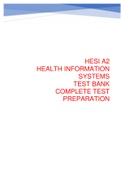 HESI A2 HEALTH INFORMATION  SYSTEMS TEST BANK COMPLETE TEST  PREPARATION