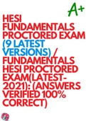 HESI FUNDAMENTALS PROCTORED EXAM (9 LATEST VERSIONS) / FUNDAMENTALS HESI PROCTORED EXAM(LATEST-2021): (ANSWERS VERIFIED 100% CORRECT)