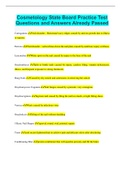 Cosmetology State Board BUNDLED  EXAMS AND STUDY QUESTIONS ARE HERE&comma; ALL ANSWERED CORRECTLTY