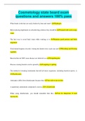 Cosmetology state board exam questions and answers 100&percnt; pass