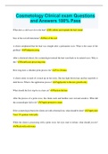 Cosmetology Clinical exam Questions and Answers 100&percnt; Pass