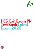 HESI EXIT EXAM 2022 TEST BANK QUESTIONS AND ANSWERS A+ Guaranteed