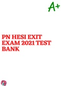PN HESI EXIT EXAM 2021 TEST BANK
