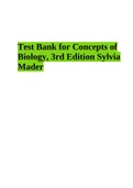 Test Bank for Concepts of Biology, 3rd Edition Sylvia Mader