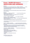 Exam 1 NURS 620 Adult 1 QUESTIONS AND ANSWERS
