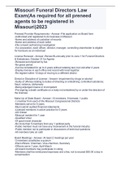 Missouri Funeral Directors Law Exam&lpar;As required for all preneed agents to be registered in Missouri&rpar;2023