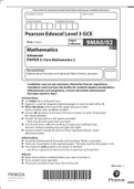 A-Level Edexcel 2022 Pure Mathematics Paper 2