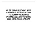 HLST 200 COMPLETE EXAM COMBINED TEST BANK CHAPTERS 2023 EXAM  ATHABASCA UNIVERSITY