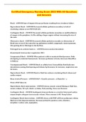 Certified Emergency Nursing Exam 2023 With All Questions and Answers