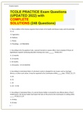 TCOLE PRACTICE Exam Questions&Tab; &lpar;UPDATED 2022&rpar; with COMPLETE&Tab; SOLUTIONS &lpar;248 Questions&rpar;&Tab;