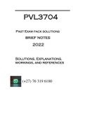 PVL3704 - PAST EXAM PACK SOLUTIONS & BRIEF NOTES 