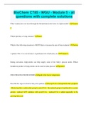 BioChem C785 - WGU - Module 5 - all questions with complete solutions