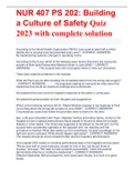 NUR 407 PS 202: Building a Culture of Safety Quiz 2023 with complete solution