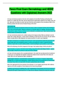 Pance Final Exam Dermatology and HEENT  Questions with Explained Answers 2022