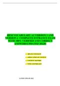 HESI VOCABULARY A2 VERSION 1 AND VERSION 2 COMPLETE ENTRANCE EXAM WITH 100&percnt; VERIFIED AND CORRECT ANSWERS&lpar;UPDATED 20220&rpar;