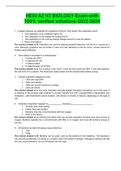 HESI A2 V2 BIOLOGY Exam-with 100&percnt; verified solutions-2023-2024