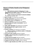 HISTORY OF PUBLIC HEALTH IN THE PHILIPPINES