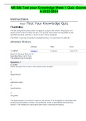 NR 546 Test your Knowledge Week 1 Quiz -Scored A-2023-2024