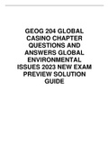 GEOG 204 GLOBAL ENVIRONMENTAL  COMPLETE EXAM UPDATE WITH  COMPLETE  NOTES AND EXAM UPDATE 