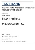 TEST BANK  Intermediate Microeconomics 2023 100% PERFECT SCORE 
