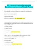 ATI Learning System Gerontology Questions and Answers Already Passed