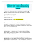 ATI Learning System Gerontology practice quiz w&sol;rationales already passed