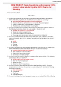 HESI RN EXIT Exam Questions and Answers 100&percnt; correct latest student guide 2022&comma; Exams for Nursing