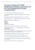 ALF Core Training, ALF CORE EXAM;Study Questions and answers for ALF core training test for Florida completed 2023