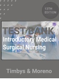 (Download) complete info Test Bank for Timby's Introductory Medical-Surgical Nursing 13th Edition Moreno| Latest Guide| 2023|