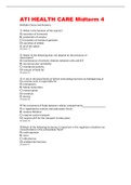 ATI HEALTH CARE Midterm 4  WITH MUTIPLE CHOICES AND ANSWERS