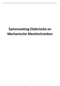 Samenvatting Elektrische en Mechanische meettechnieken (2e bachelor industrieel ingenieur elektromechanica)