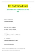 ATI Nutrition Exam &lpar;Detail Solutions and Resource for the test&rpar;