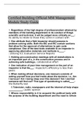 Certified Building Official MM Management Module Study Guide 2022 With Questions and Answers 