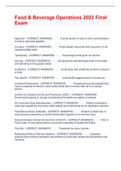 Food & Beverage Operations 2022 Final Exam