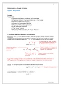 Polynomials (Algebra) - Detailed Notes - Grade 12 Mathematics