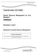 Human Resource Management for Line Managers HRM2605   Semesters 1 and 2   